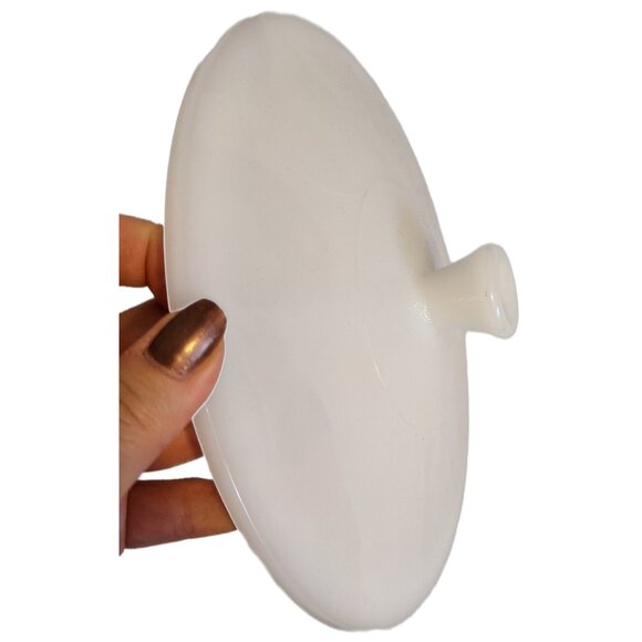 Vintage Milk Glass Casserole Dish Lid ONLY 8" Replacement MCM Unbranded Retro - Picture 3 of 4
